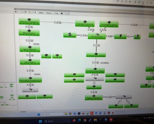 Monitorización remota de red WiFi y equipos — mapa de estado de infraestructura